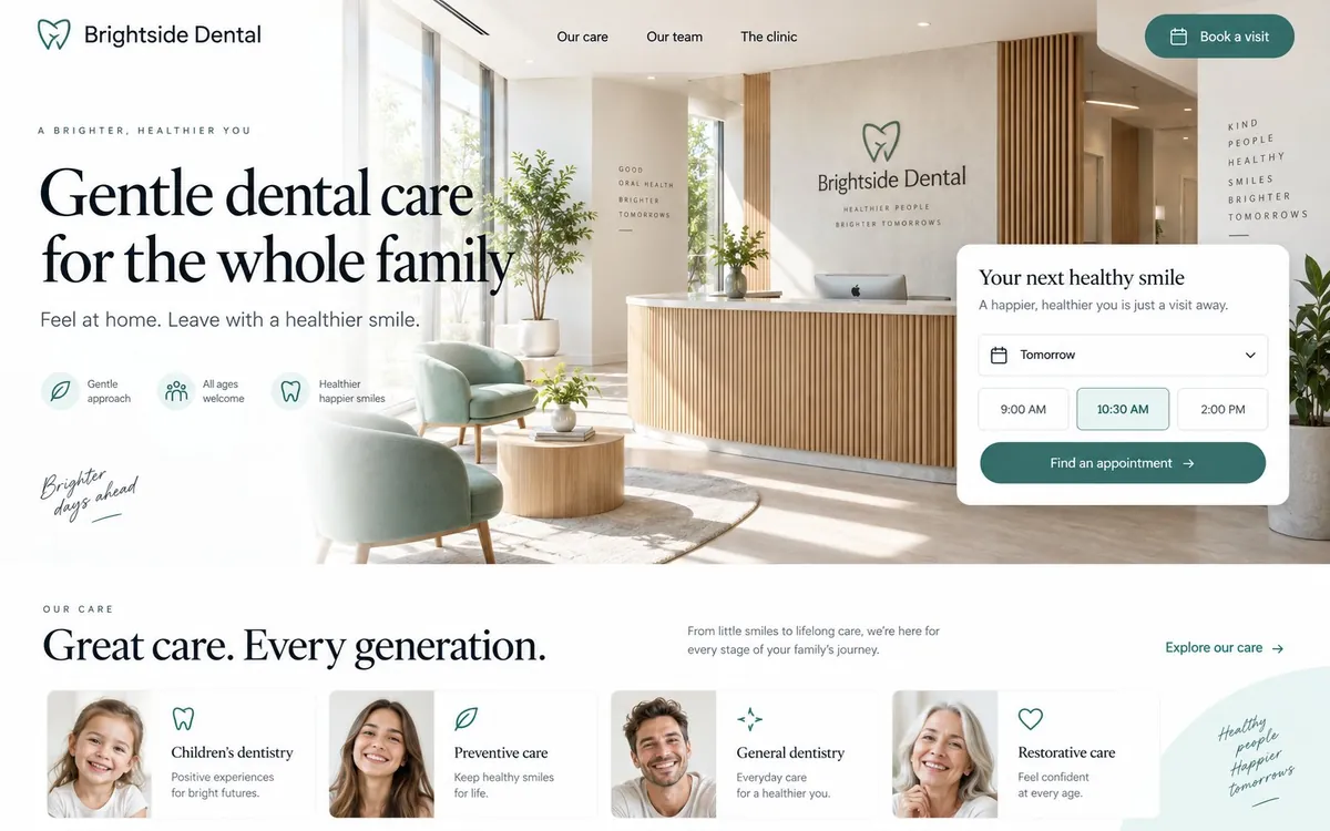 brightsidedental.com website design
