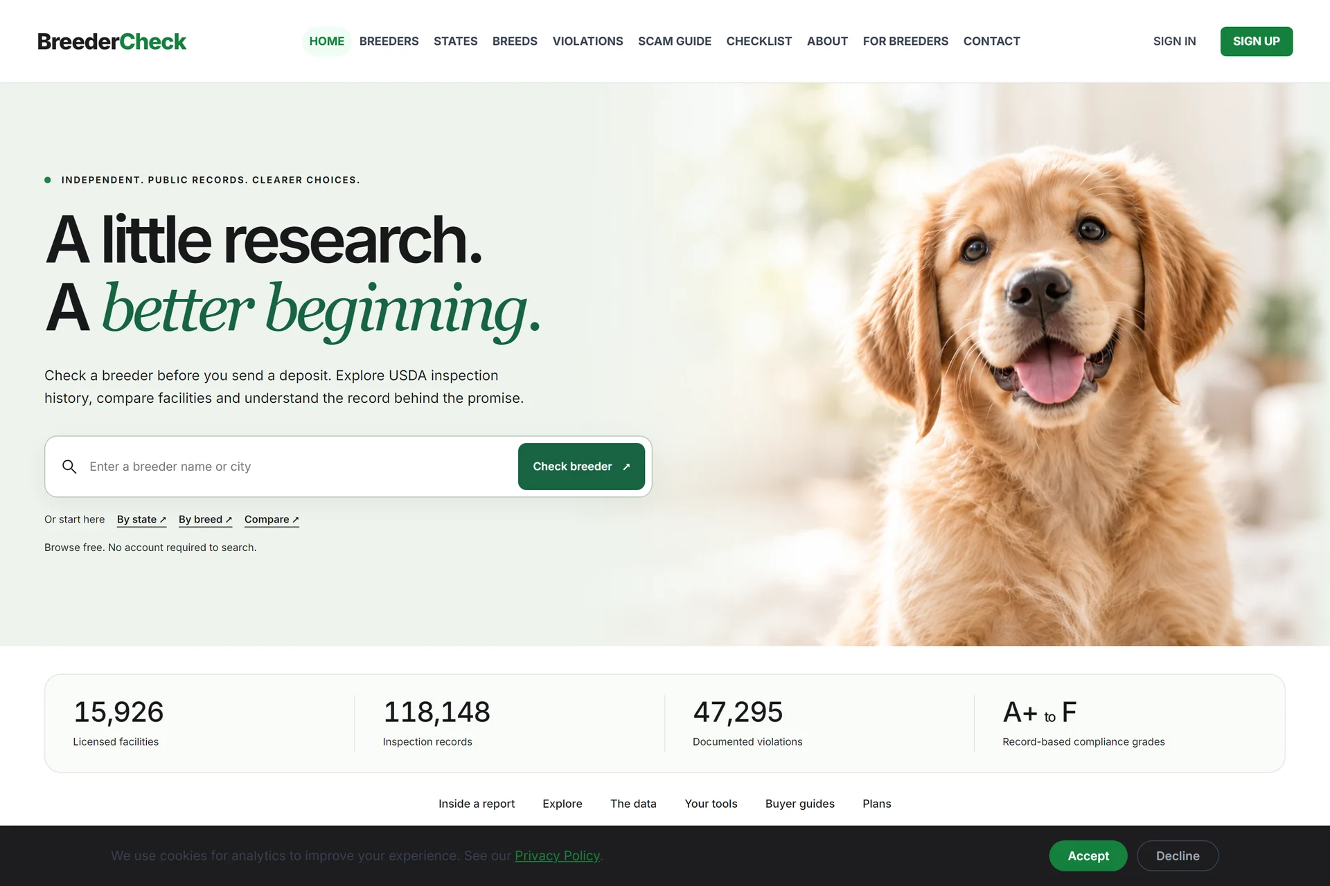 BreederCheck website