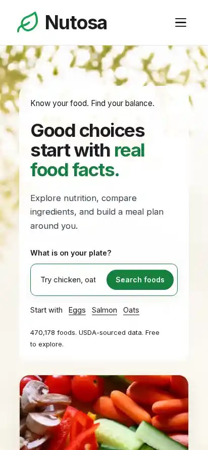 nutosa website screenshot