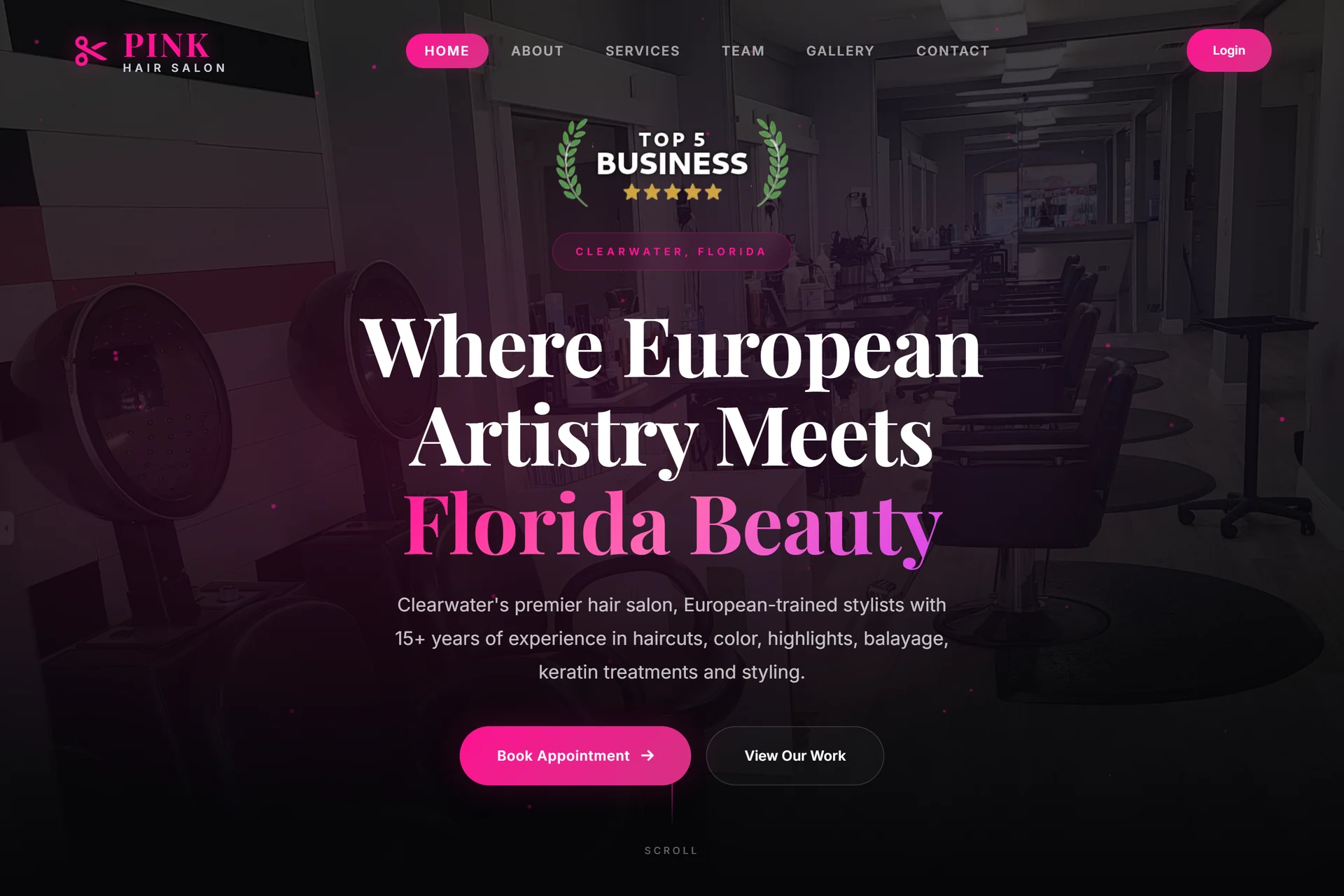 Pink Hair Salon website