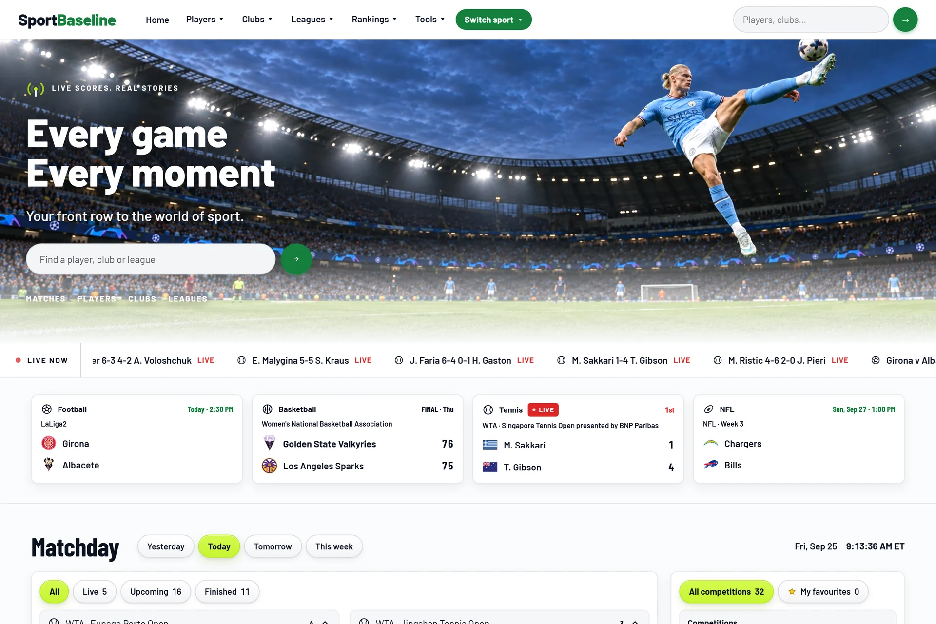 SportBaseline website